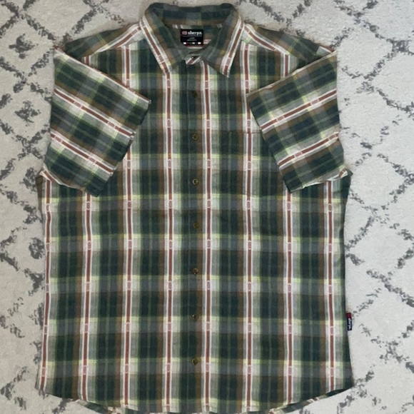 Sherpa Adventure Gear Men’s SETI casual plaid button up, short sleeve shirt. L - Picture 2 of 13